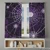 Piece Set High Definition Digital Printed Curtainspurple Spiderweb Style Curtainhome Decoration Curtains Made Of Polyester