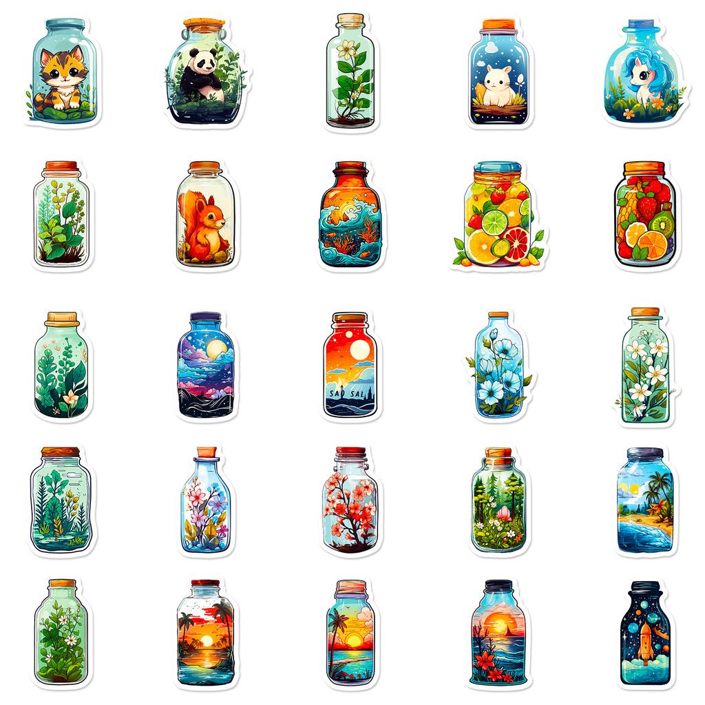 50 Aufkleber Leise Flaschen Tierlandschaft Neue Produkte Wasserbecher Notizbuch Kofferaufkleber Wasserdichte Aufkleber