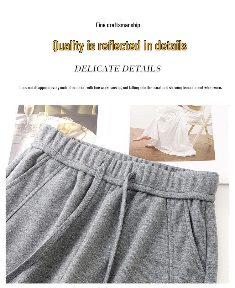 2025 Autumn/Winter Women's Woolen Curved Blade Wide-Leg Pants, Plus Velvet, Thick, Comfortable, Skin-Friendly, Casual Banana Pants