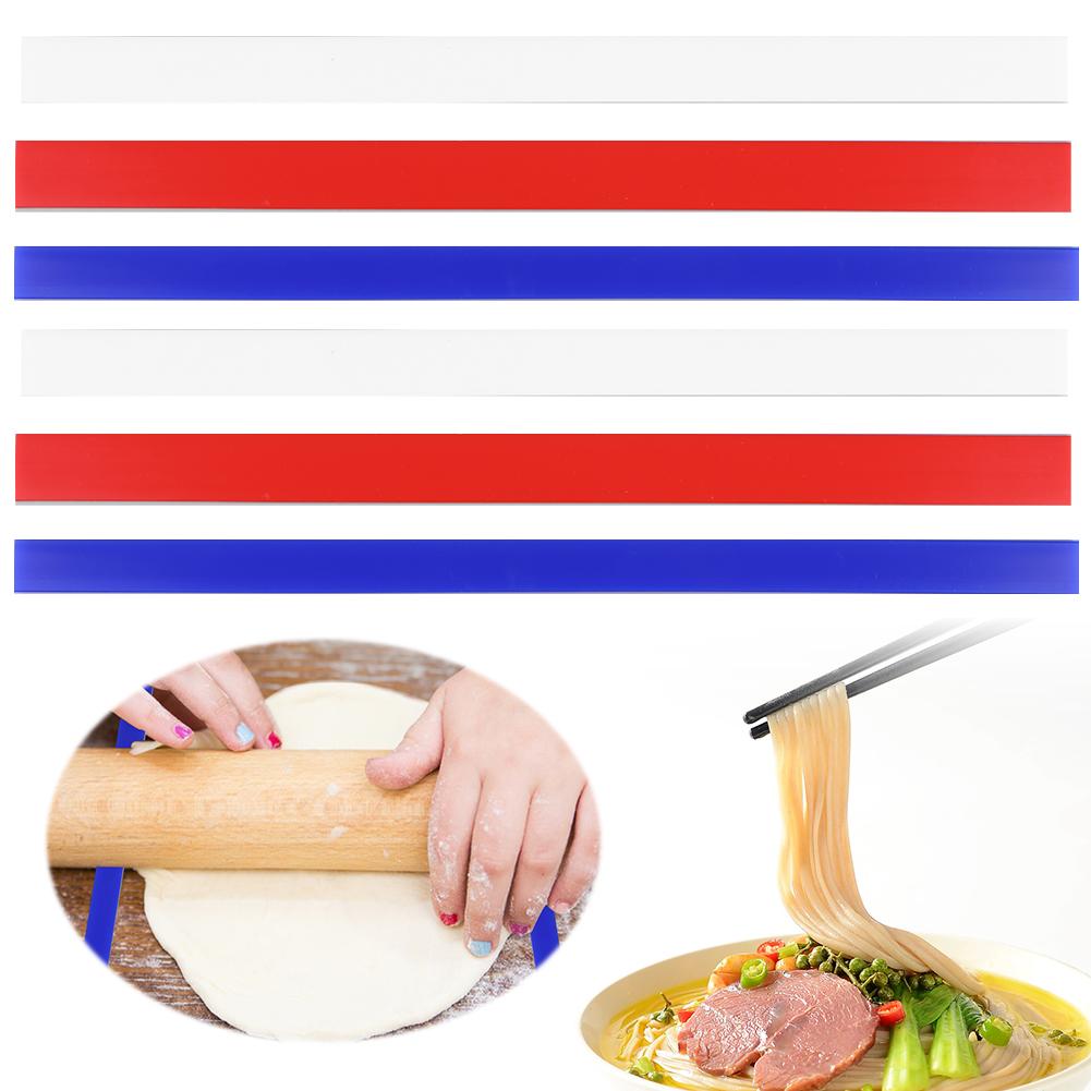 6Pcs Silicone Rolling Pin Guides Rolling Strips 2/4/6mm Dough Thickness Rails Measuring Dough Strips for Dough Pastry Cookie