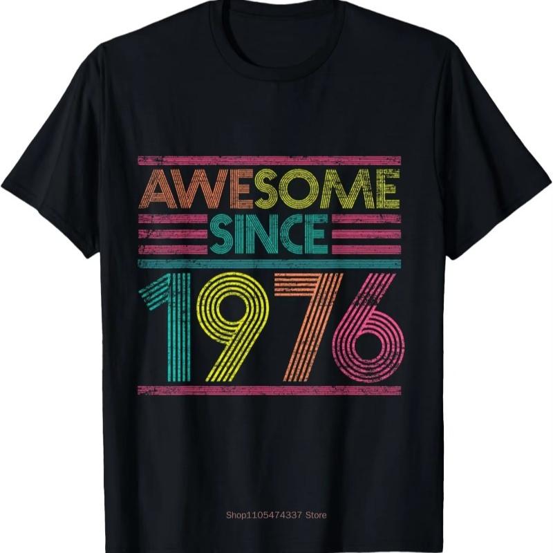 1976 Tshirt Graphic Custom Printed Short Sleeve Shirts Unisex Clothing 49th Birthday Gifts Years Old Vintage Hipster Hot Sale Tee