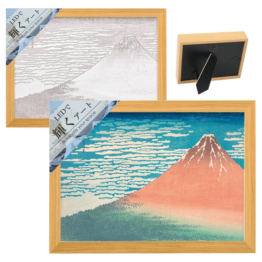 [Apollo Craft] LED Art, Interior Decor, Glowing Art, Japanese Modern, Gift, Wall Hanging, Katsushika Hokusai's Thirty-six Views of Mount Fuji