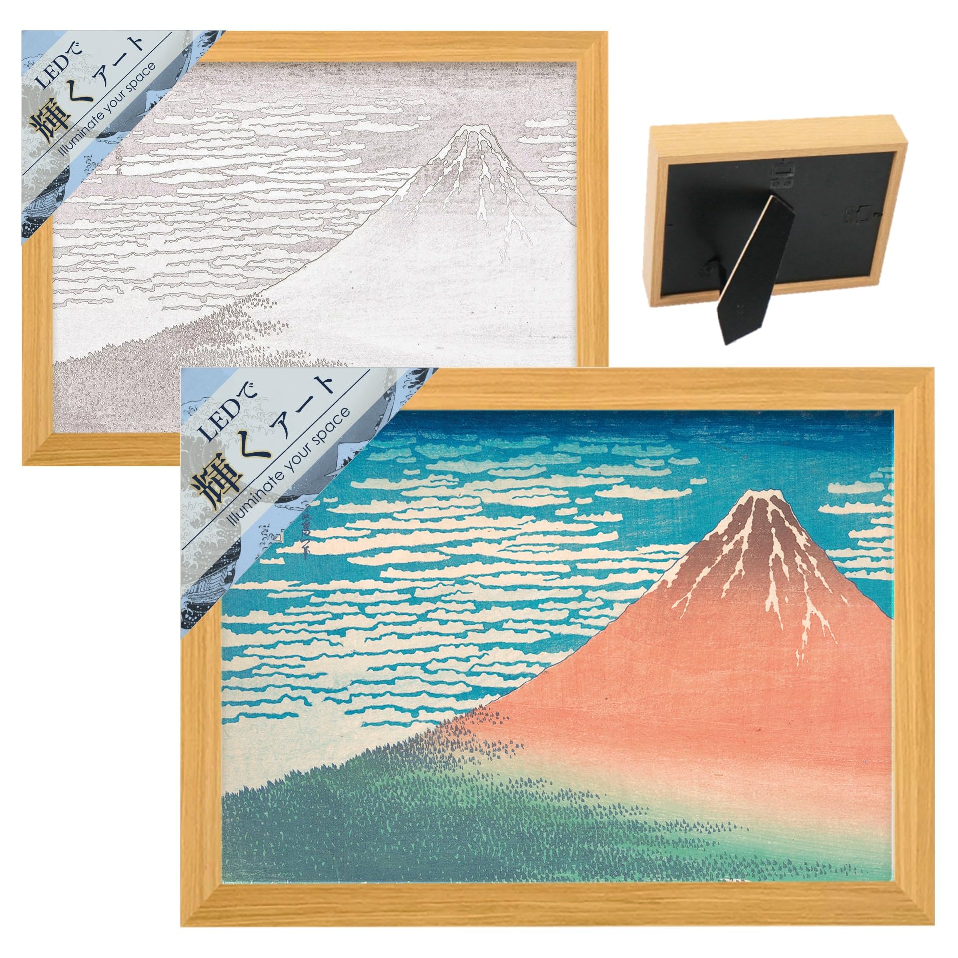 

[Apollo Craft] LED Art, Interior Decor, Glowing Art, Japanese Modern, Gift, Wall Hanging, Katsushika Hokusai s Thirty-six Views of Mount Fuji