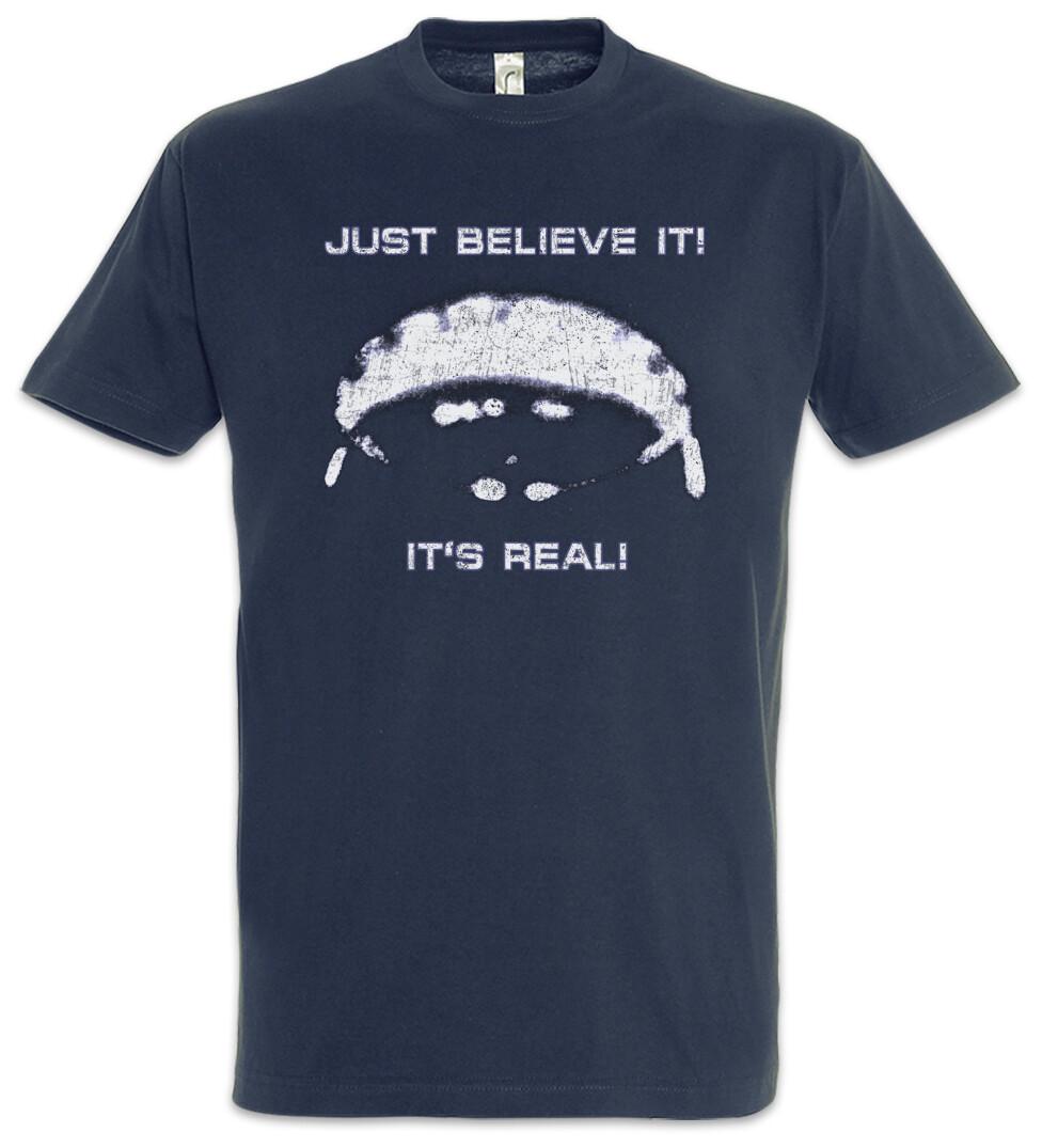 

UFO Believe It Men s T-Shirt Mens Womens Tees Top UFO Adamski TR3B Flying Saucer Haunebu Vril Area S