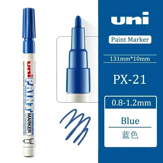 1pcs Japan UNI Paint Marker PX-21 Oil-based Permanent 0.8-1.2mm Tire Touch Up Painting Waterproof Graffiti Art Supplies