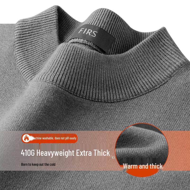Shanshan Men's Heavyweight Machine Washable Thermal Half-High Neck Knit Sweater