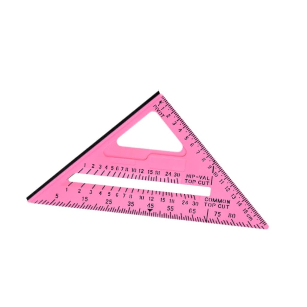 Carpentry Triangle Ruler, Metric and Imperial Scribing Carpenter Marking Tool,Measuring Square Tool for Industrial Carpenter Building, Pink