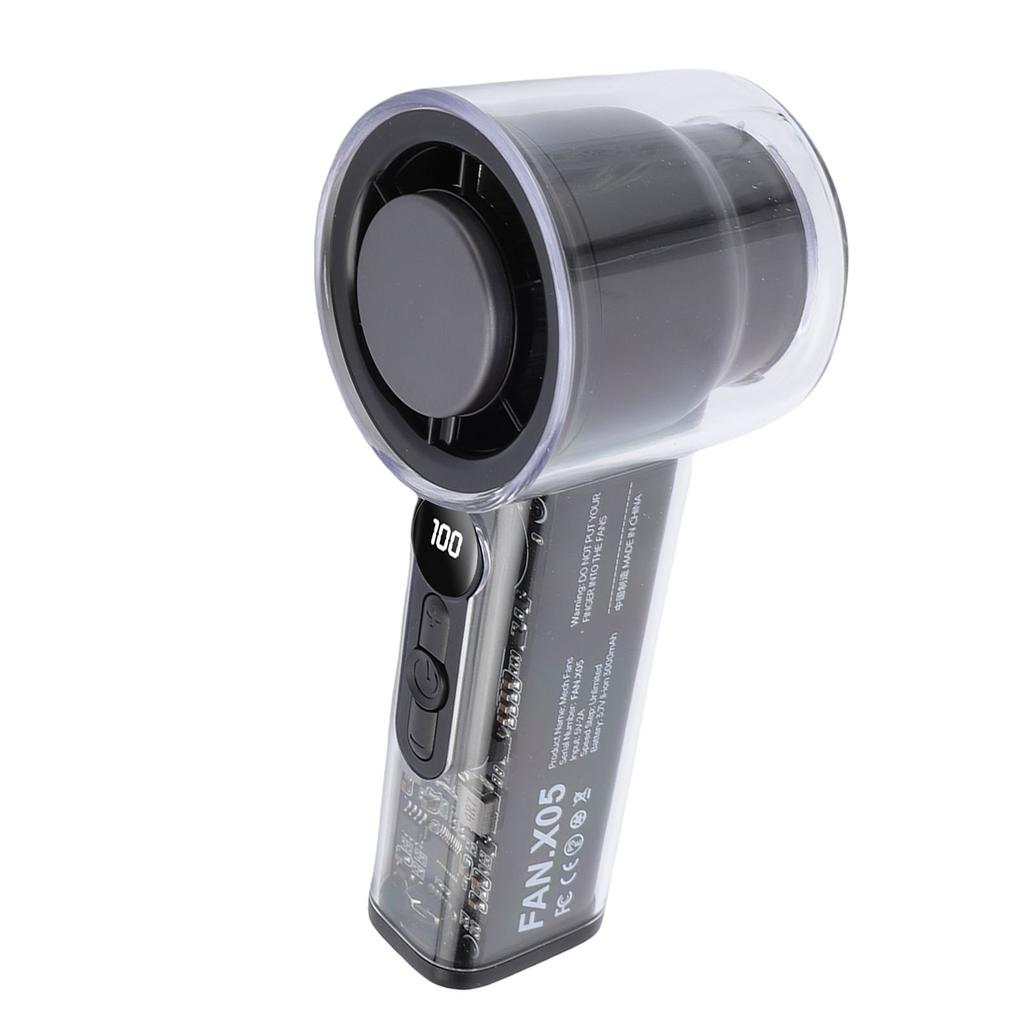 Portable Handheld   Fan Stepless Adjustment Digital Display Silent Small   Cooling Fan for Travel Beach Camping Home