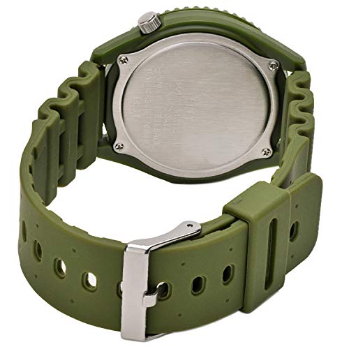 Cue & Cue Men's Analog Solar Watch with Waterproof Urethane Strap, Khaki, H064-006