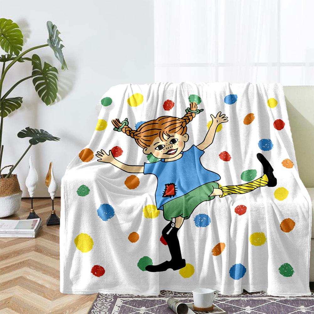 Decke mit Pippi Langstrumpf Motiv - Perfekt für Sofa, Bett, Reisen & Outdoor | Maschinenwaschbar, Gemütlich & Langlebig.