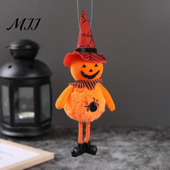 High-quality Halloween Figure Plush Pom Hanging Decoration, Pumpkin/Ghost/Black Cat/Witch Doll Party Centerpiece Ornament for Tree, Porch, Window