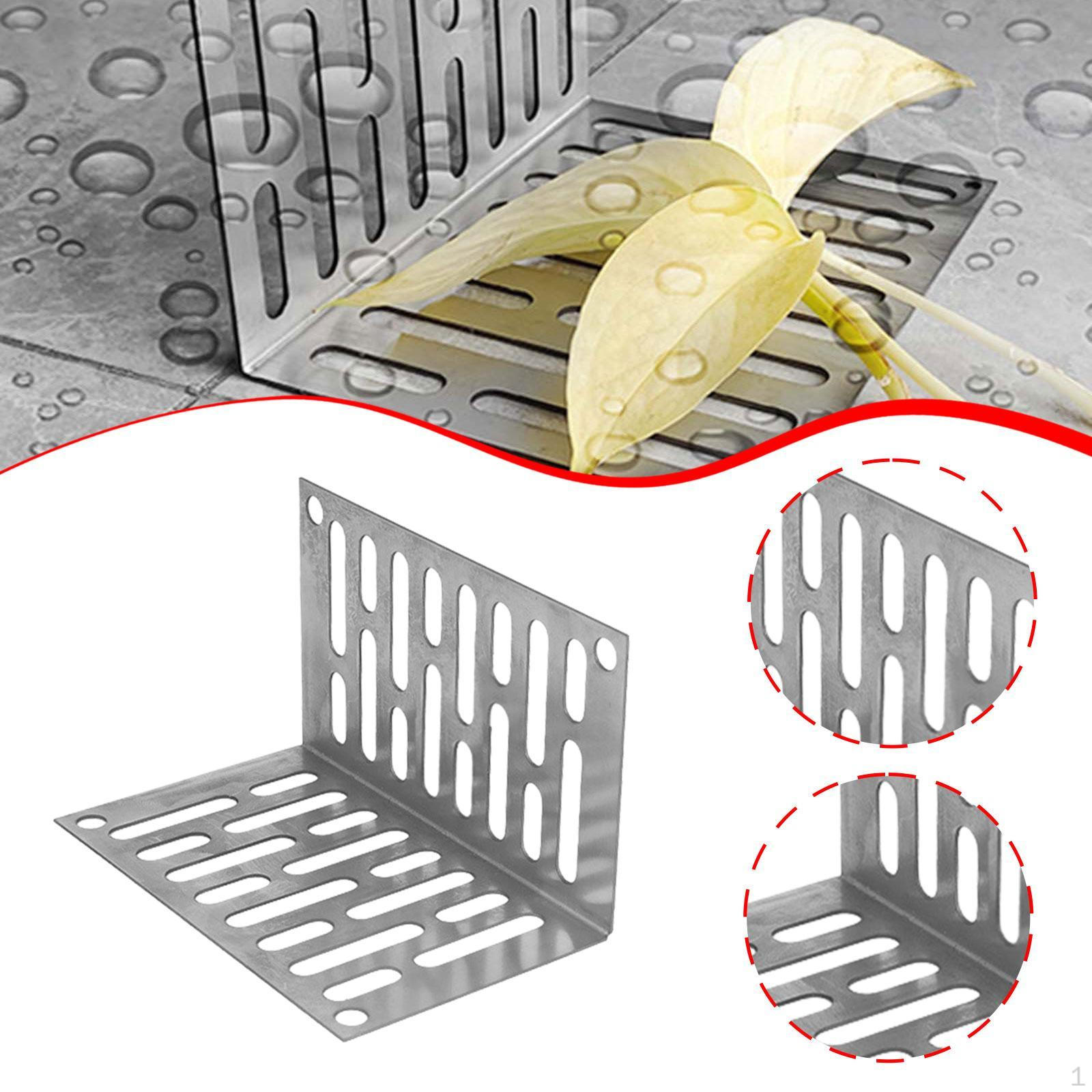 

Corner Floor Drain Drainage Grate Sturdy Efficient Stainless L Shaped for Bathroom Restroom 11cmx6.6cmx6.6cm