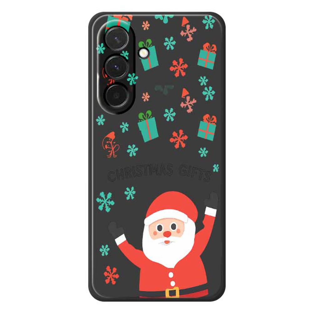 

For Samsung Galaxy A36 5G Case Christmas Gifts Pattern Printing Straight Edge TPU Phone Back Cover Black