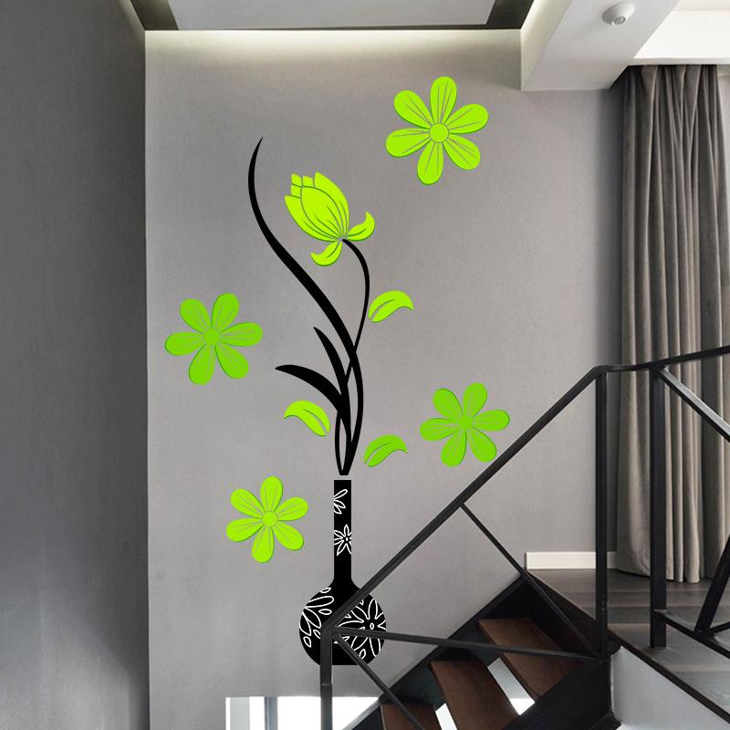 Moderner floraler Wandsticker Elegantes Vasendesign für Wohnzimmer Flur Eingang Heimdekoration
