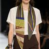 Women Silk Scarf Vintage Elegant Striped Double Sided Print Neck Wrap for Professional Occasions