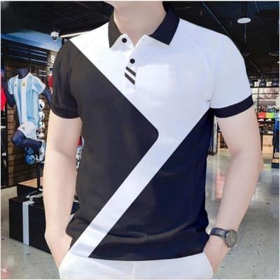 Herren Braun Polo-Stil Oberteil, lässiges kurzärmeliges Poloshirt, Streetwear für draußen