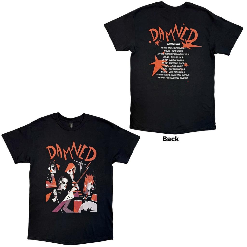 The Damned - Cartoon - EU Tour Summer '25 - Black T-shirt
