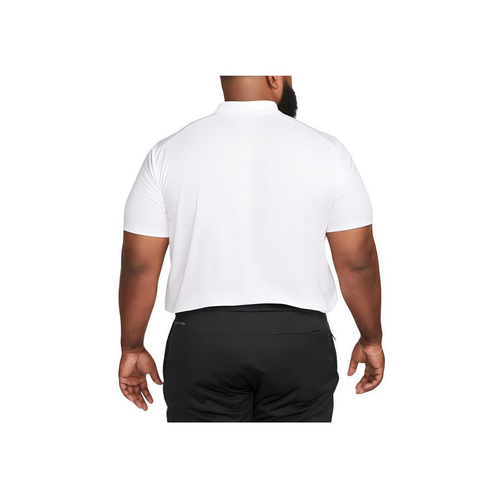 Nike Solid Color Logo Pullover Polo Shirt Men Tops White DH0822-100