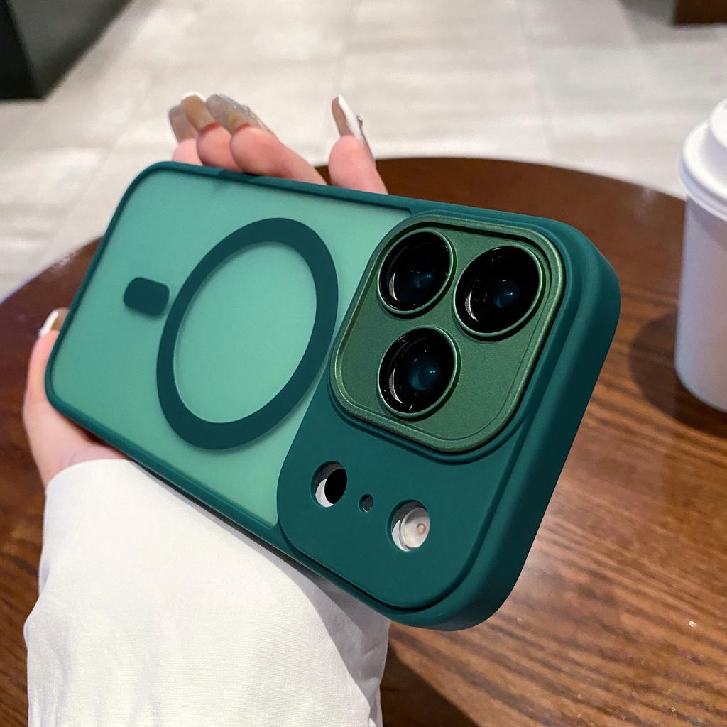 Luxury Matte Translucent Camera Protection Magnetic Case For iPhone 16 Pro Max 16 15 14 Plus 13 12 Pro Max 16e Magsafe Case