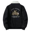 New Jacket Men's Plus Velvet Jacket Denim Thick Cotton Coat In Autumn and Winter Warm Embroidered Thick Jacket for Young Men's Clothing