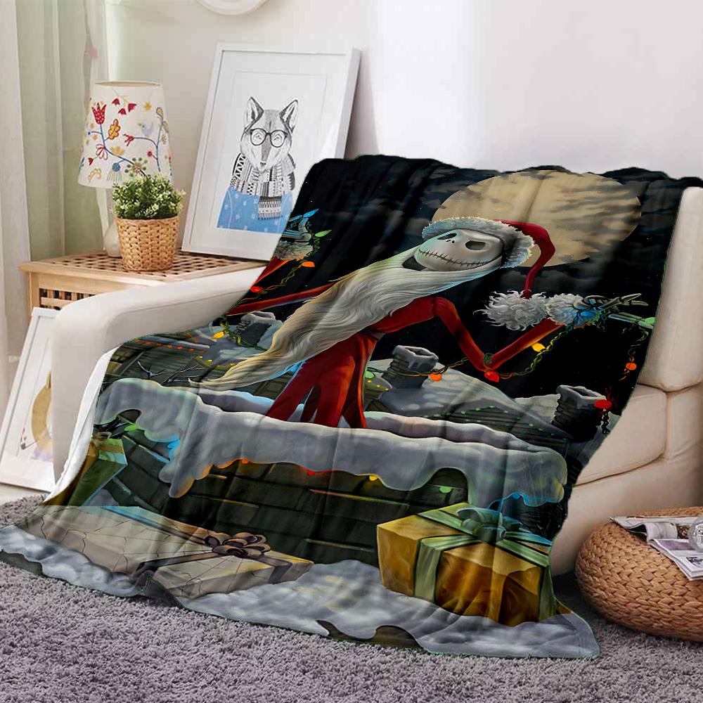 1Pc Jack Sally'S Winter Romance Blanket Soft Throw Blanket For Home Bedroom Bed Sofa Travel Office Solid Christmas Blanket