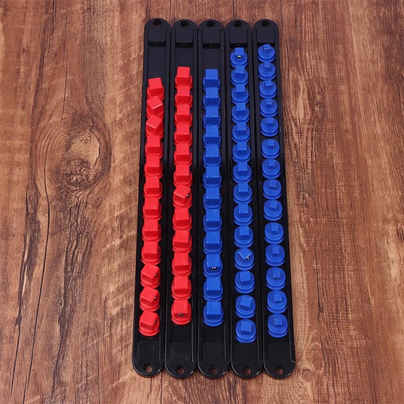 1/2 1/4 3/8 Socket Clip Rail Holder Socket Sliding Stand Sleeve Rail Rack Tool 360° Swivel Socket Organizer Abs Socket Organizer