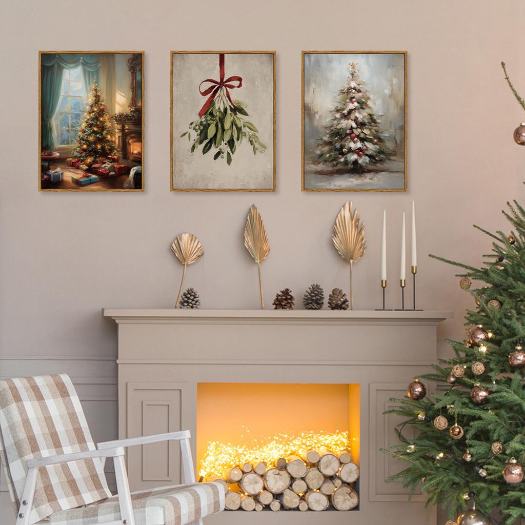 30*40cm Ristmas Wall Art Print, Santa Reading Book Poster, Rustic Christmas Wall Art, Christmas Painting Print Decor, Christmas Decor, Winter Print