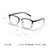 Simple square frame business style anti-blue light glasses Male and female metal students myopia glasses
