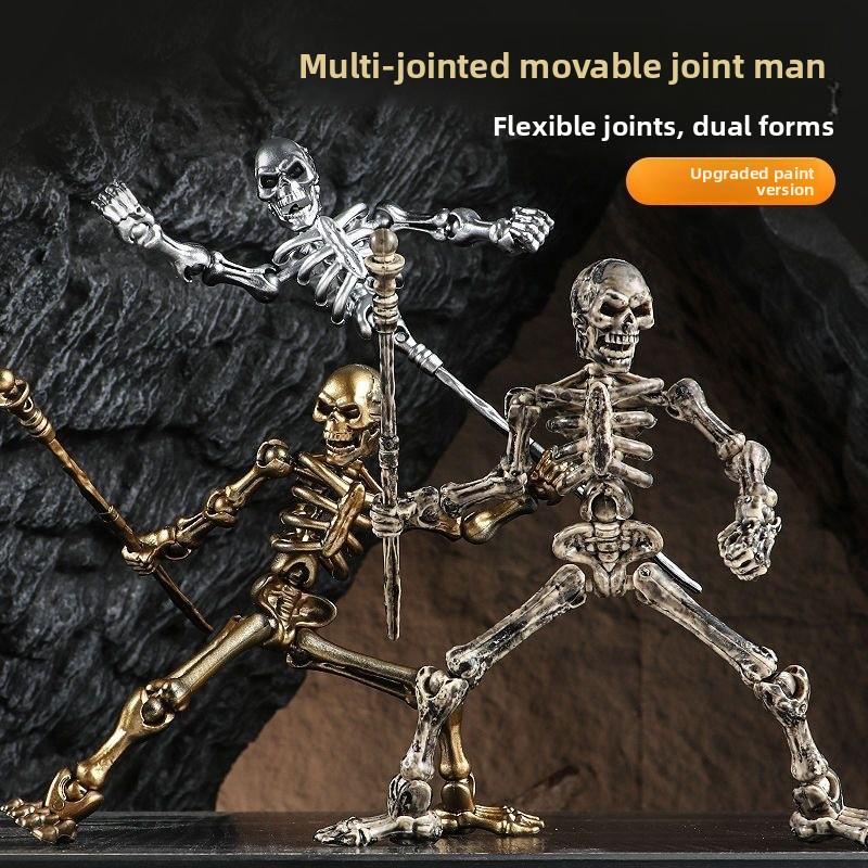 Medieval Skeleton Doll Robot Action Figure With Movable Joints Creative Poseable Mannequin Desktop Decor For Stress Relief Toy