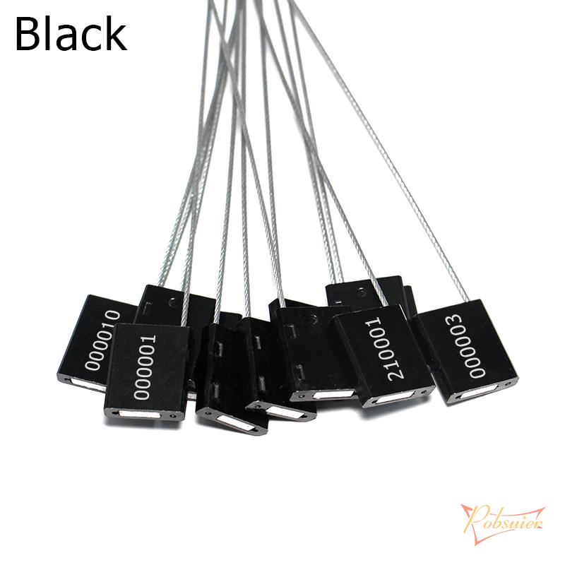 20 шт., кабельные уплотнения высокой безопасности, металлический контейнер, стальные проволочные бирки, плотно затягивающиеся, алюминиевая транспортировочная фиксирующая этикетка, серийный номер 30 см чёрный