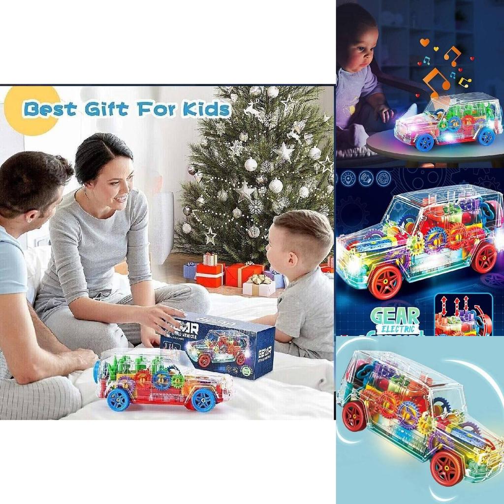 Transparent Gear Big G Electric Toy Car With Light And Music For Kids Emotional Development