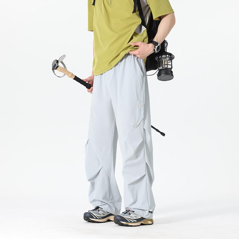 Men's Autumn New Solid Color Straight Casual Pants Loose Wide-leg Trousers