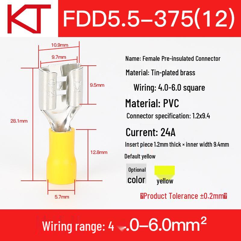 KST FDD5.5 Female Pre-insulated Screwless Crimp Terminal Block