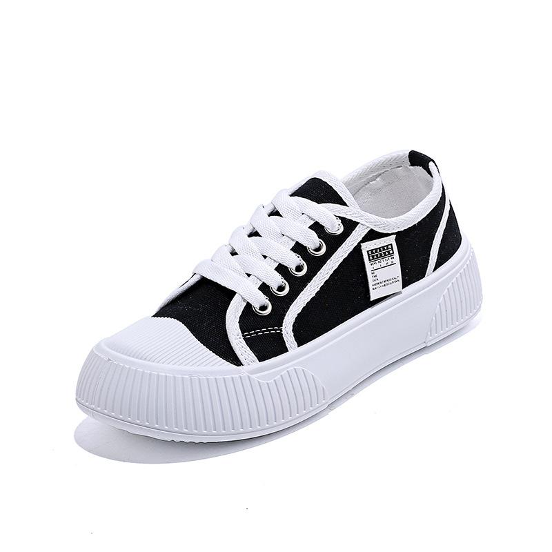 Popular canvas shoes women's spring summer autumn new Internet celebrity board shoes Korean version versatile 2025 new white shoes 133