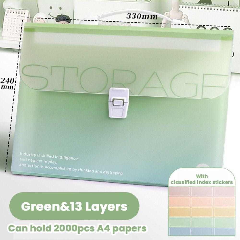 

Водонепроникна сумка-органайзер 13 кишень Сумка для документів Висока якість Папка для файлів A4 Подарунок зелений