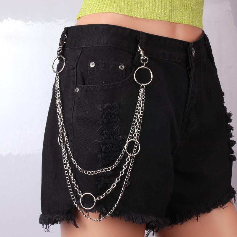 Europe and the United States hot-selling six-piece trouser chain, simple metal butterfly padlock versatile pendant trendy body chain
