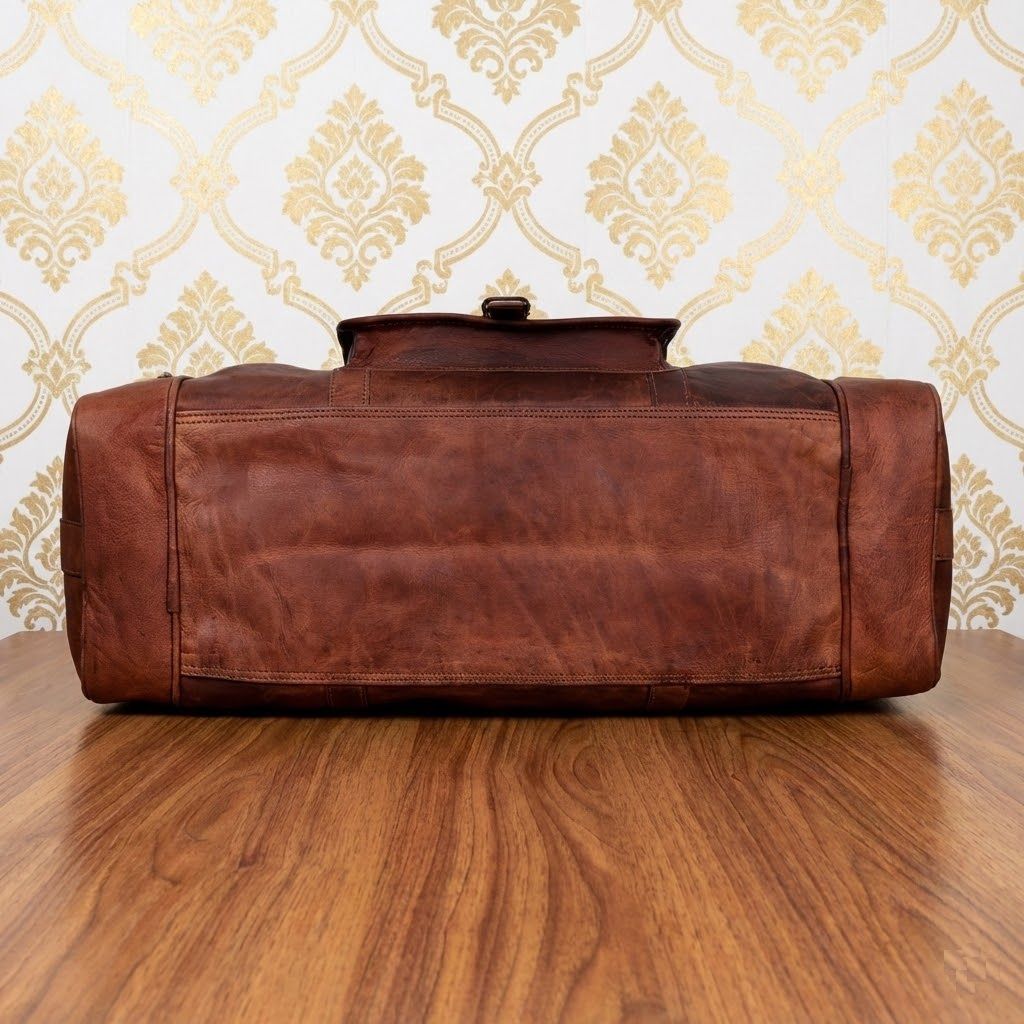 Handmade Leather Duffel Bag Men Women, Personalised Leather Duffel Travel Gym Duffle Bag - Christmas Gift