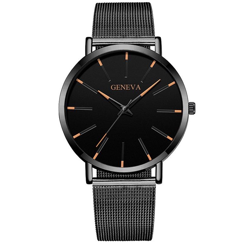 Wrist Quartz Analog Watch Men Stainless Steel Buckle Casual Pendant Accessories