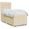 Box Spring Bed with Mattress Cream 100 x 200 cm Fabric