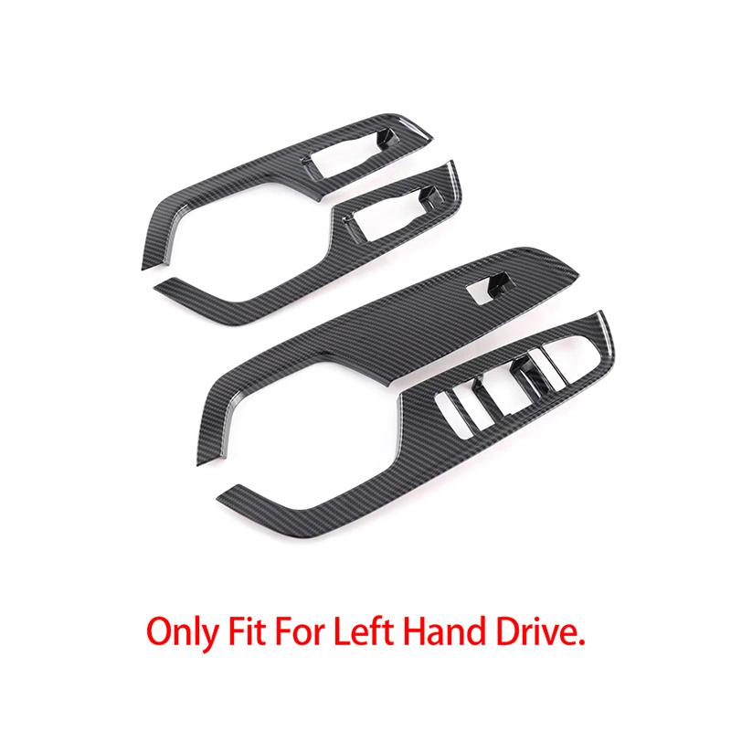 Styling Window Glass Lifting Buttons Panel Decoration Cover Trim For BYD Han  LHD Carbon Fiber Color Interior Accessories