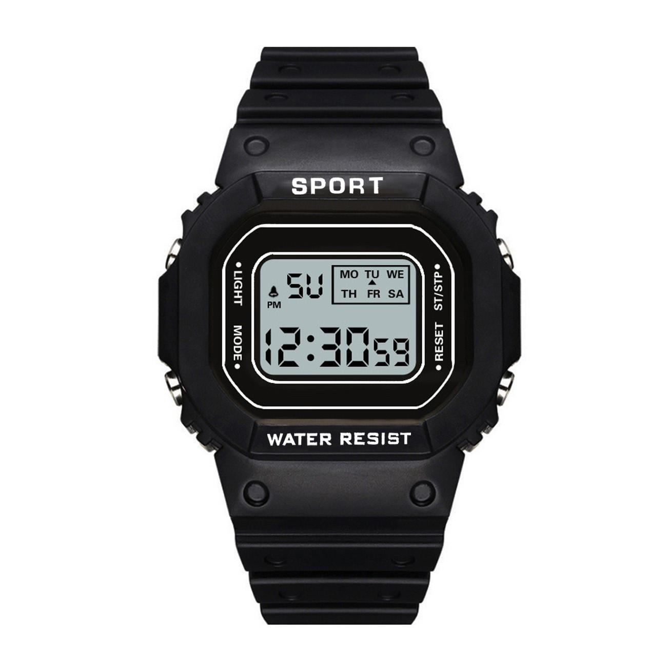 

Модные мужские и женские часы, светодиодные цифровые спортивные часы, подарок для влюбленных, детские наручные часы, женские часы One Size чёрный