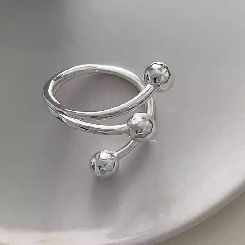 Copper Rings For Women Geometric Fine Jewelry Finger Adjustable Simple Dots Ring For Party Birthday Gift
