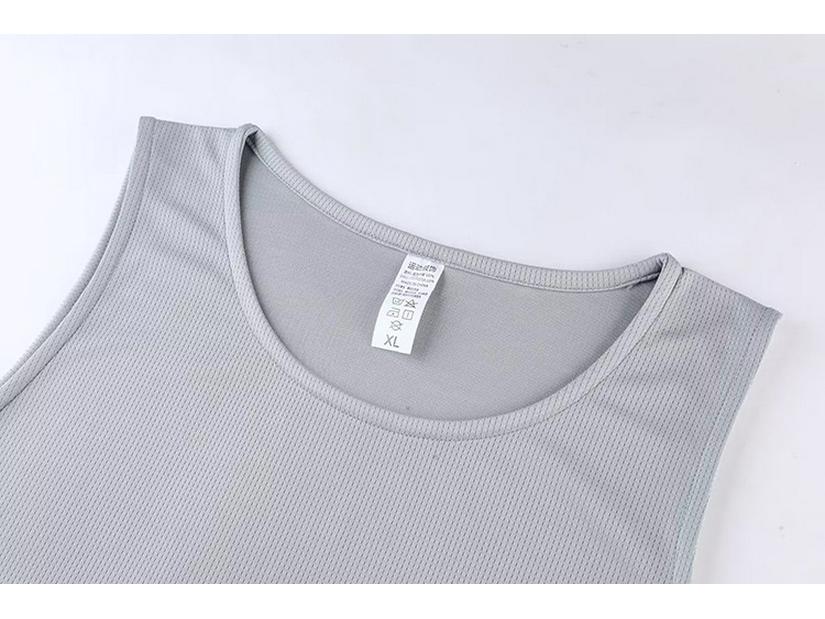 Unisex Solid Color Sleeveless Tank Top - Summer Fitness & Basketball Shirt