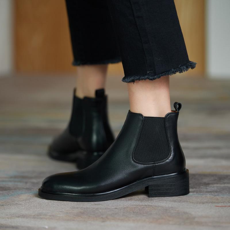 China Heel Chelsea Short Boots Women's Spring and Autumn 2025 New British Martin Boots Ankle Boots