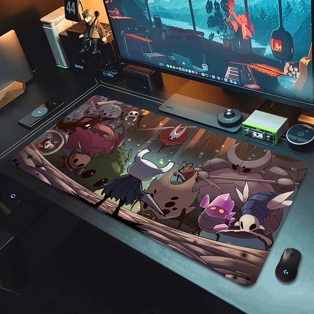 90x40cm Gamer HD Mouse Pad Anime Rubber Mausepad Hollow Knight Lock Edge Keyboard Rug Large Computer Company Office Long Deskmat