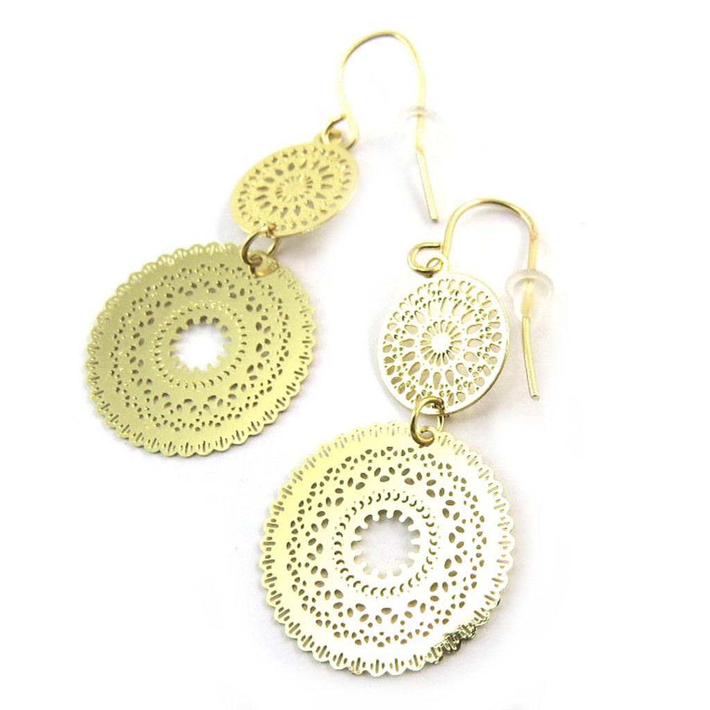 Les Trésors De Lily [N3582] - Gold 'Carmen' Earrings