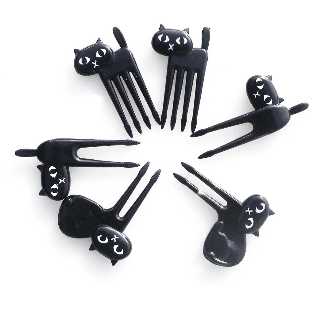 Plastic Fruit Toothpick Lovely Eye Cartoon Forks Bento Decorative Tableware Food Picks Fish Fork Dessert