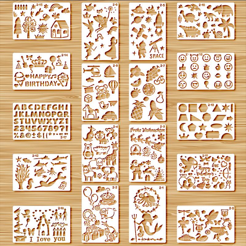 Plant and Animal Painting DIY Stencil - Flower Graffiti PET Template