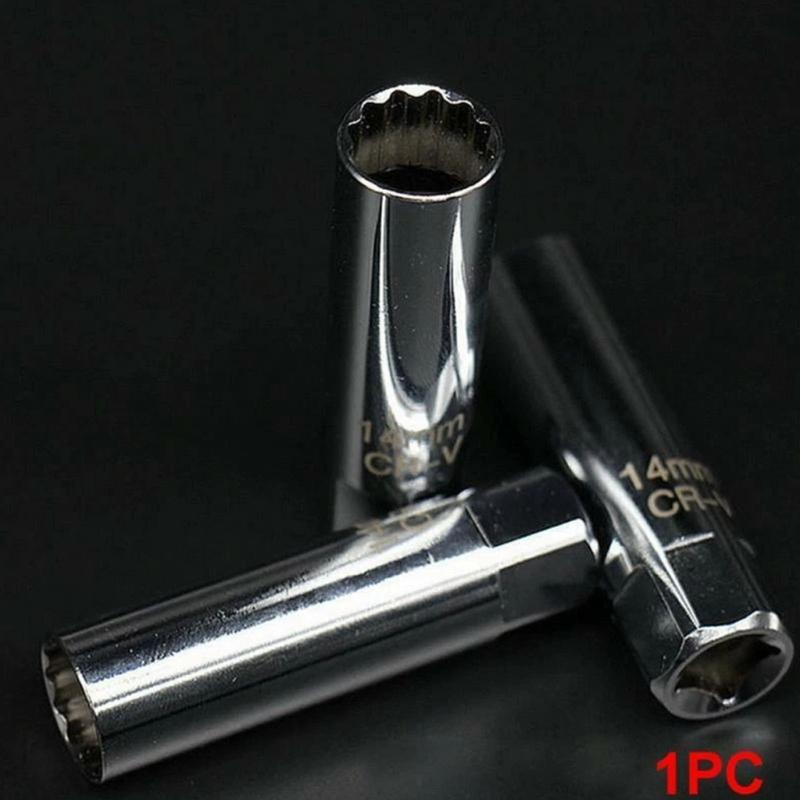 Thin Wall Swivels Magnetic Spark Plugs Socket Set 14Mm 3/8Inch Drive 12 Point Removal Tool for Tight Engine Spaces