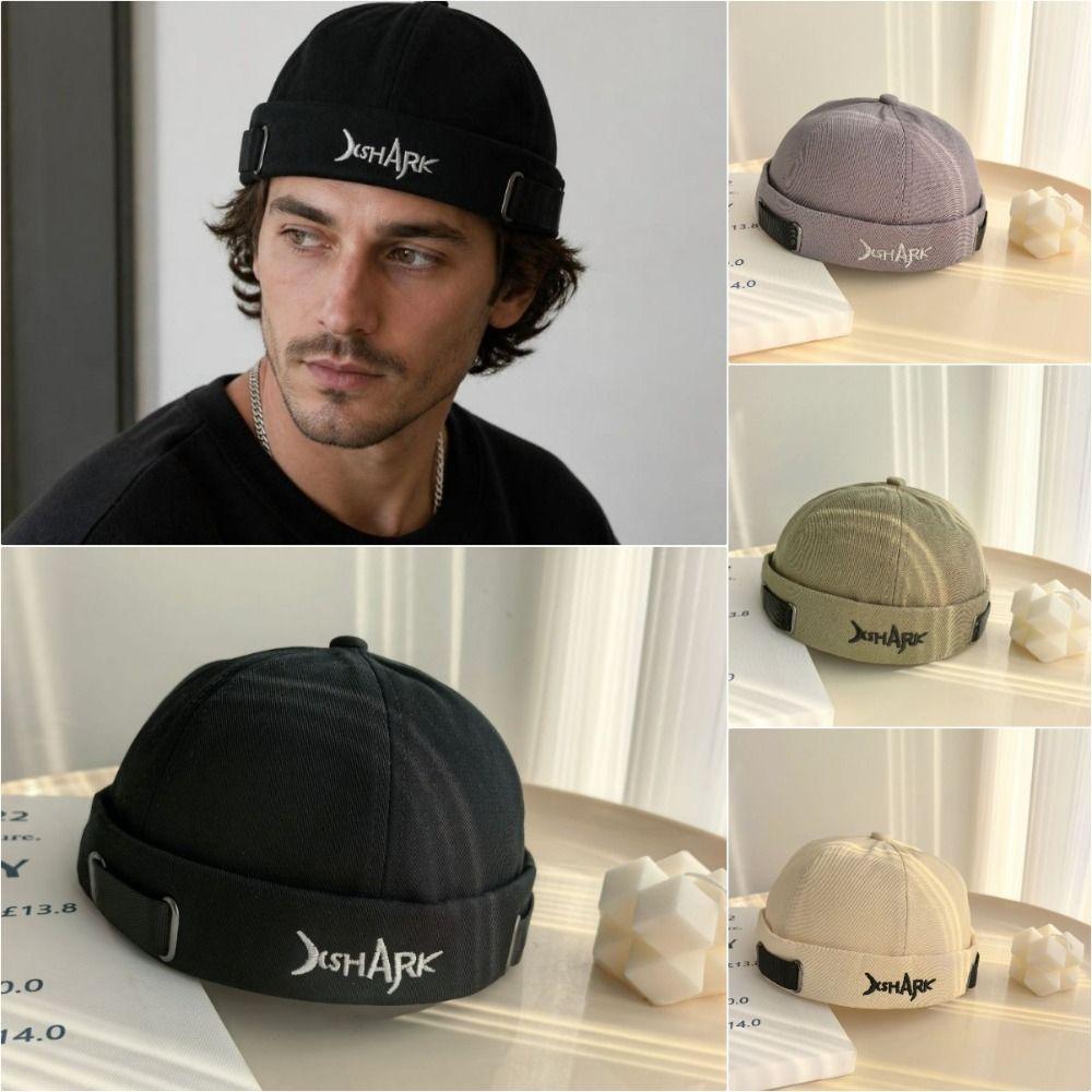 Breathable Beanie Hat Adjustable Brimless Hat Vintage Hip Hop Hat Men